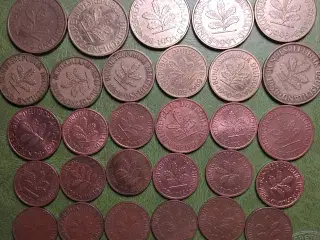 TYSKLAND 15 x 1 PFENNIG + 3 x 2 PF+ 5 x 5 PF+6 x10