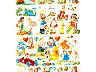 Glansbilleder til Børneleg - 2 ark, 16,5x23,5 cm