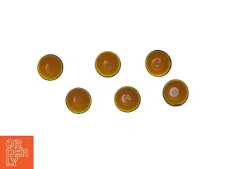 6 blå/gule keramik shotglas / kopper (Ø 4,5 cm)