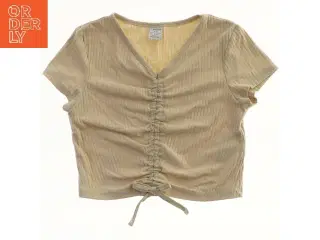 Kortærmet bluse med rynkedetaljer fra Lindex (str. 134)