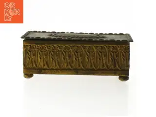 Dekorativ vintage messingæske (str. 16,5x10 cm)