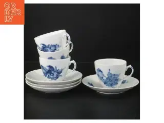Blå Blomst kaffekopper og underkopper fra Royal Copenhagen (str. 4 stk Ø 8 & 14,5 cm)