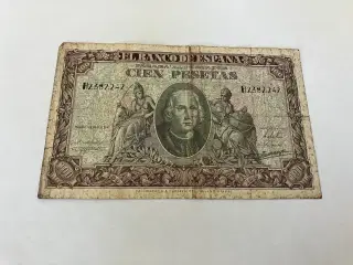 100 Pesetas 1940 Spain - Meget slidt