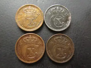 2 ører 1915-1920 Chr. IX 4 stk