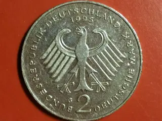 TYSKLAND 5 x  2 MARK 1995 G BEDRE ÅR! F.J. Strauss