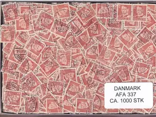 Danmark 1000 Stk Afa nr. 337 Stemplet/ustemplet