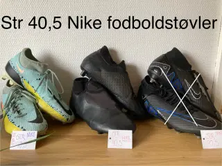 Str 40,5 Nike fodboldstøvler. 100 kr pr par