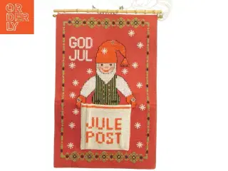 Broderet julepost ophæng (str. 38x24 cm)