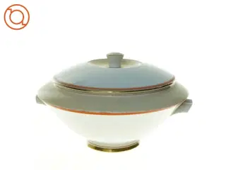 Suppeterrin med låg fra københavns porcelæns fabrik (str. 25 x 11 cm)
