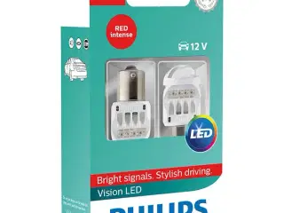 Philips Vision P21W 12V LED bak rød - Sæt