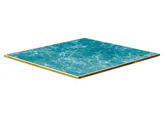 Zederkof WERZALIT - Macaron Blå bordplade m. messingkant firkantet - 60x60 cm