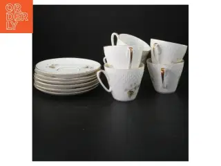 Porcelæn tekopper og underkopper fra Edelstein