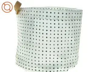 Stofopbevaringskurv med prikker (str. 26 x 24 cm)