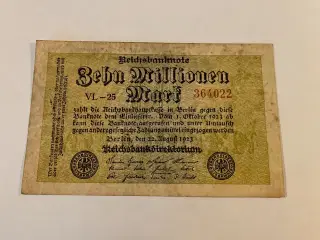 Zehn Millionen Mark 1923 Germany