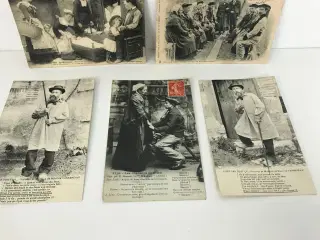 5 stk. vintage franske postkort