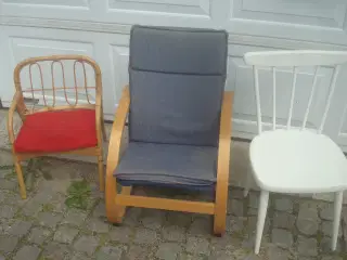 BØRNESTOLE - en i BAMBUS, en med TREMMER I RYG mf