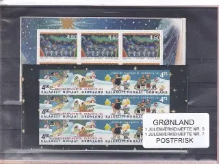 Grønland - Julemærkehæfte Nr. 5 + 7 - Postfrisk