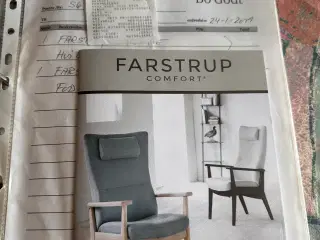 Farstrup Cantate stol og skammel - sort læder