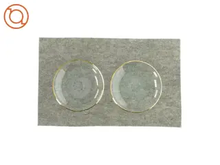 2 glas tallerkner med guldkant fra Ukendt (str. Ø:15)