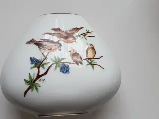 Vase med fugle og gren motiv