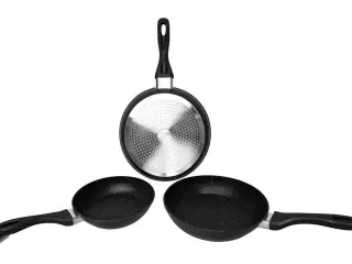 Pandesæt med 3 stk. pander i str. 20, 24 og 28 cm.