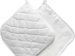 Stilfulde grydelapper i 100% bomuld - 20x20 cm, hvid