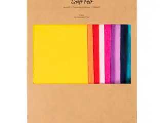 Hobbyfilt, A4, ark 210x297 mm, tykkelse 2 mm, colorful, 10 stk./ 1 pk.