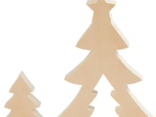 Elegant 2i1 Juletræ Figur Sæt i Lyst Træ