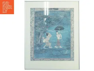 Indrammet asiatisk kunsttryk (str. 50 x 40 cm)