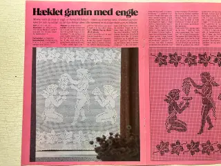 Hæklet gardin med engle