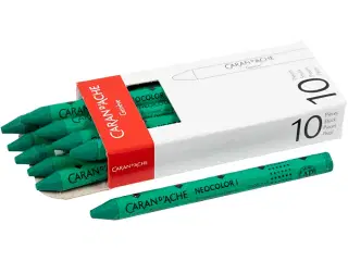 CARAN D’ACHE Neocolor I, L: 10 cm, tykkelse 8,5 mm, emerald green (210), 10stk./ 1 pk.