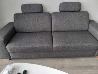 3 pers grå stof sofa