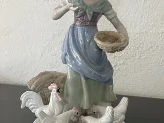 porcelænsfigur Pigen og hønsene