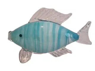 Glas fisk med lyseblå striber