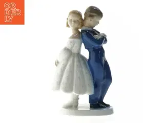 Porcelænsfigur af dreng og pige fra B&G (str. 20 cm)