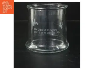 Glas vase med sneklokke motiv (str. Ø 12 cm)
