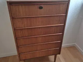 Teaktræ kommode med 6 skuffer