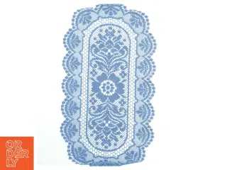 Blåt hæklet tekstil (str. 50x30 cm)