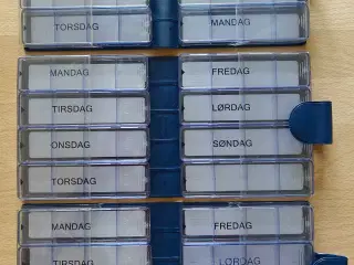 Medimax doseringsæsker med ugedage og ruminddeling