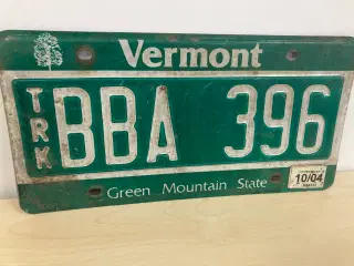 Vermont US nummerplade 