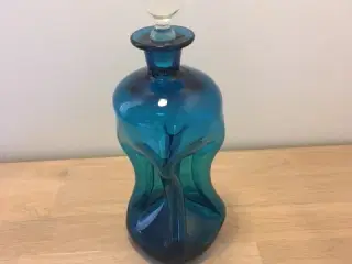 Klukflaske Kastrup/Holmegaard blå