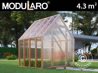 Drivhus i træ Aigle, 2,1x2,05x2,59m, 4,3m², Natur