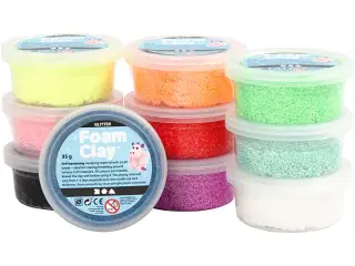 Foam Clay®, glitter, ass. farver, 10x35g/ 1 pk.