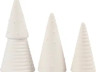 Juletræer, H: 10+12+15 cm, diam. 5+6+7 cm, hvid, 3stk./ 1 pk.