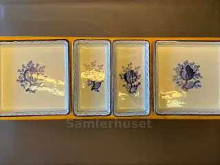 Cabaretfad Træ 47x16cm - med 2x1791 asiet og 2x2193 Asiet - Aluminia - Flot stand uden krakelering.