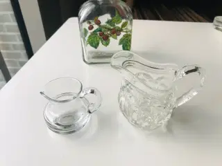 Flødekander i klart glas ( 2 stk.) Holmegaard