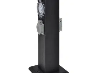 Sort stikdåsestolpe til haven med timer