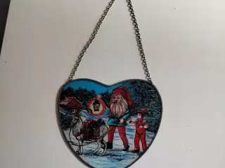 julepynt gammelt Julehjerte i glas