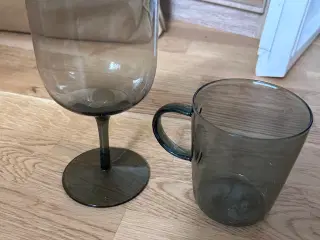 Glas kopper og vin glas 