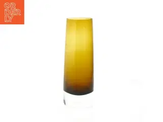 Glasvase (str. Ø. 6,5 cm. længde. 21 cm)